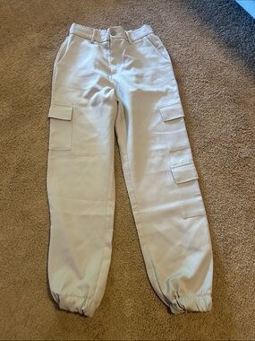 Forever 21 Light Tan Elastic Waist Pants